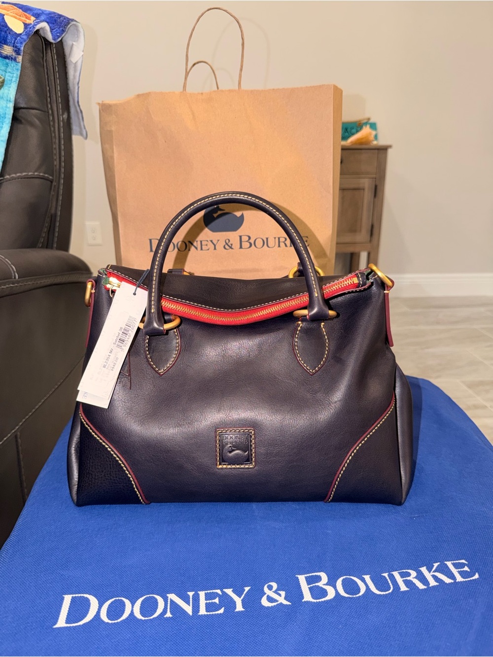 NWT Dooney & Bourke Florentine Satchel 38 Navy